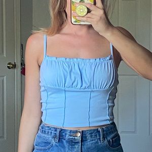 Light blue crop top